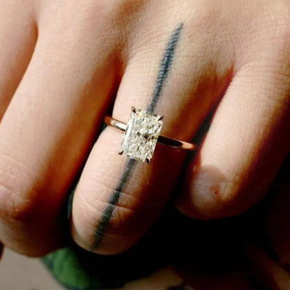 3 CT IGI Certified Elongated Radiant Cut Lab Diamond Engagement ring