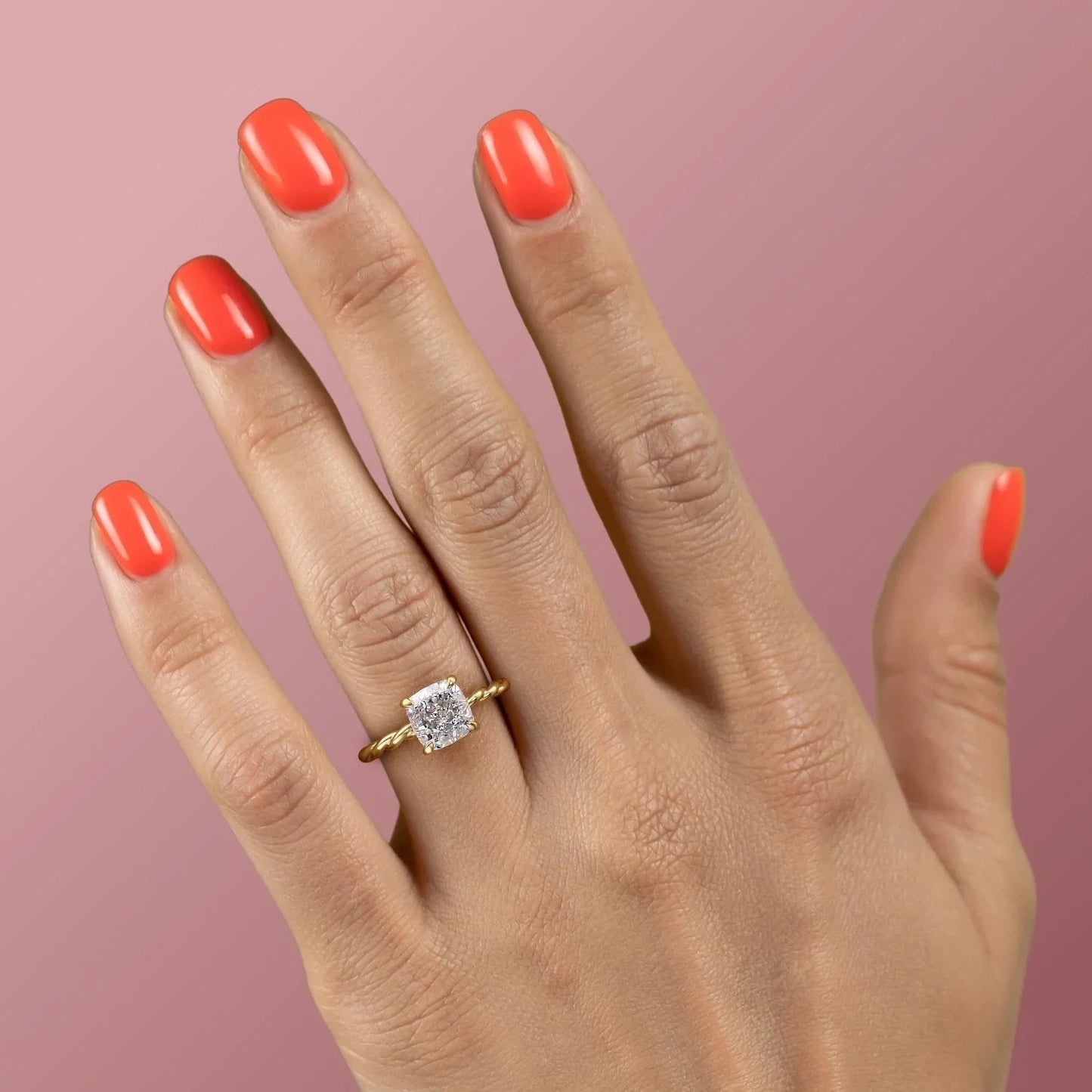 1.0CT Cushion Cut Diamond Moissanite Thread Engagement Ring