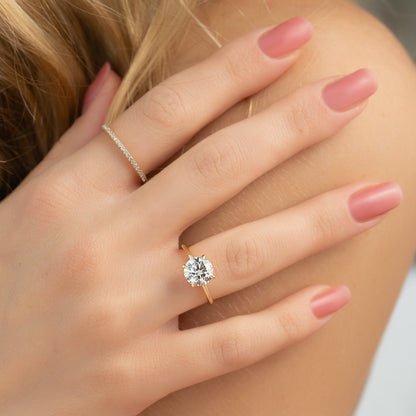 2.0CT Round Cut Moissanite Solitaire Diamond Engagement Ring