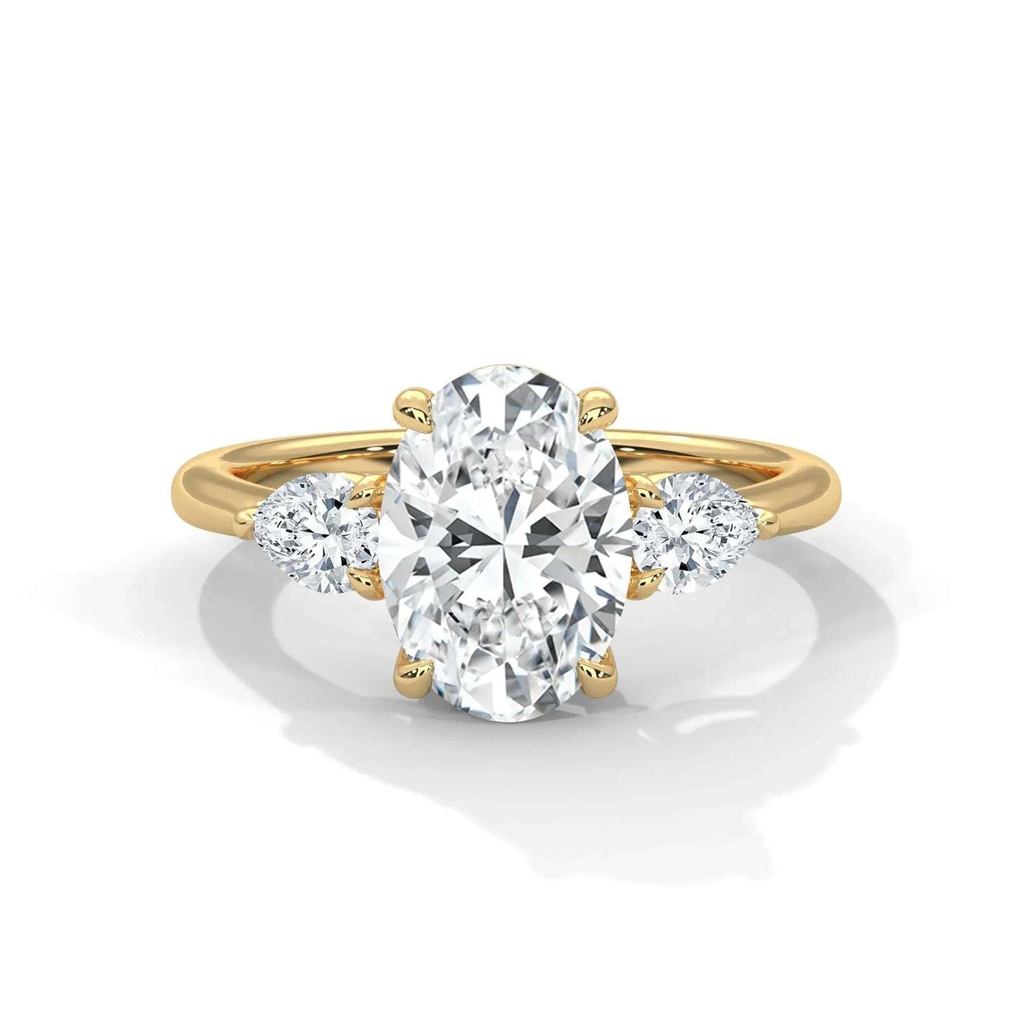 2.50CT Oval Cut Moissanite Diamond Three Stone Engagement Ring