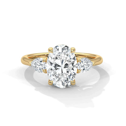 2.50CT Oval Cut Moissanite Diamond Three Stone Engagement Ring