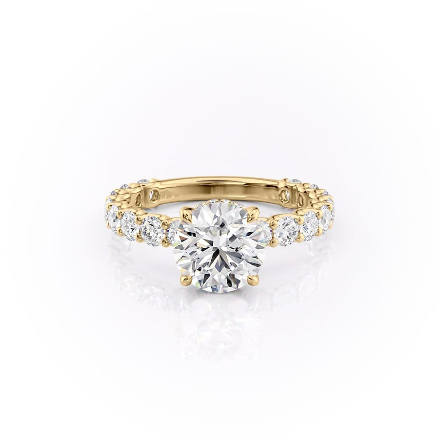 2.50CT Round Cut Moissanite Diamond Pave Engagement Ring