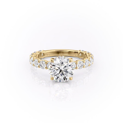 2.50CT Round Cut Moissanite Diamond Pave Engagement Ring
