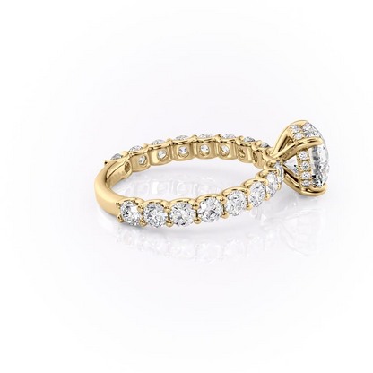 2.50CT Round Cut Moissanite Diamond Pave Engagement Ring