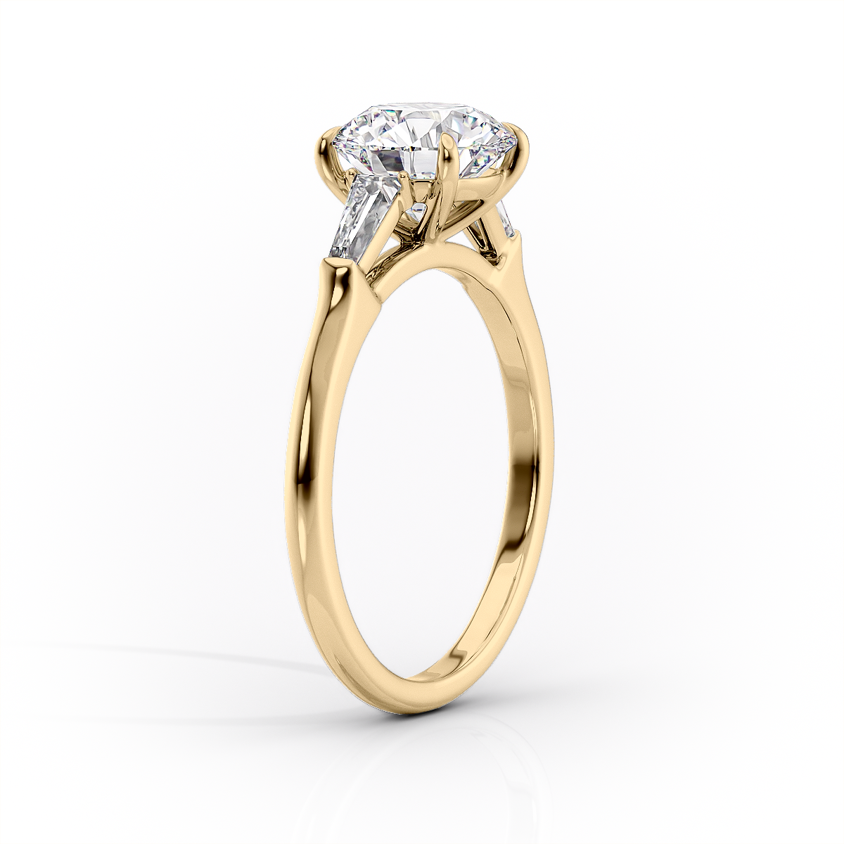1.0CT Asscher Diamond Moissanite Three Stone Engagement Ring