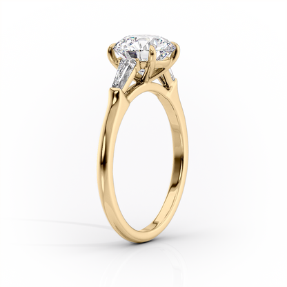 1.0CT Asscher Diamond Moissanite Three Stone Engagement Ring