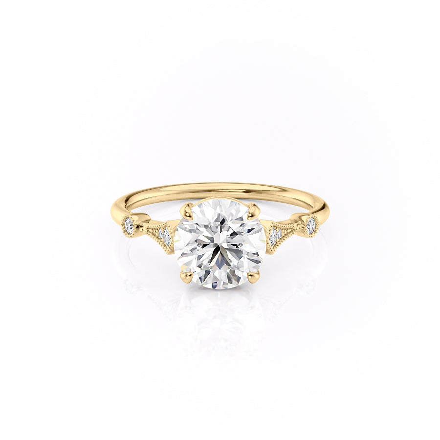 1.0CT Round Moissanite Vintage Engagement Ring