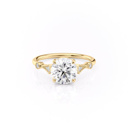 1.0CT Round Moissanite Vintage Engagement Ring