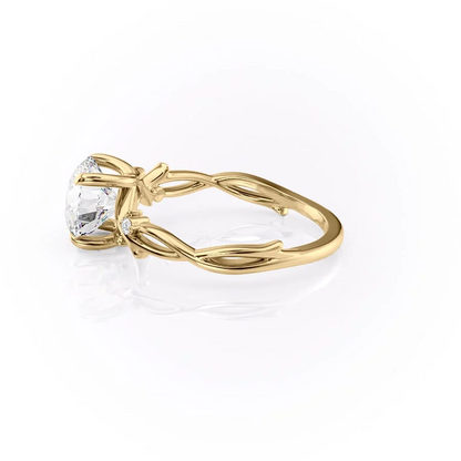 2.0CT Round Cut Moissanite Nature Inspired Diamond Engagement Ring