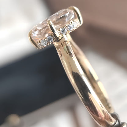 Handmade 2.5 CT Cushion Cut Moissanite Engagement Ring in Yellow Gold