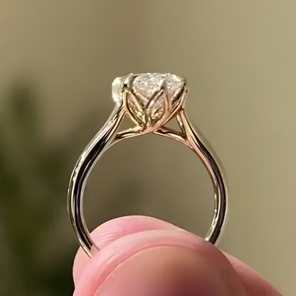 2.5ct Marquise Cut Moissanite Diamond Engagement in 10K Gold