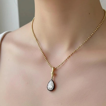 Antique Georgian Style 3ct Pear Cut Lab Diamond Pendent