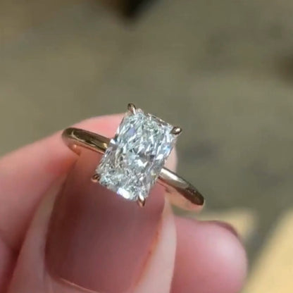 3 CT IGI Certified Elongated Radiant Cut Lab Diamond Engagement ring