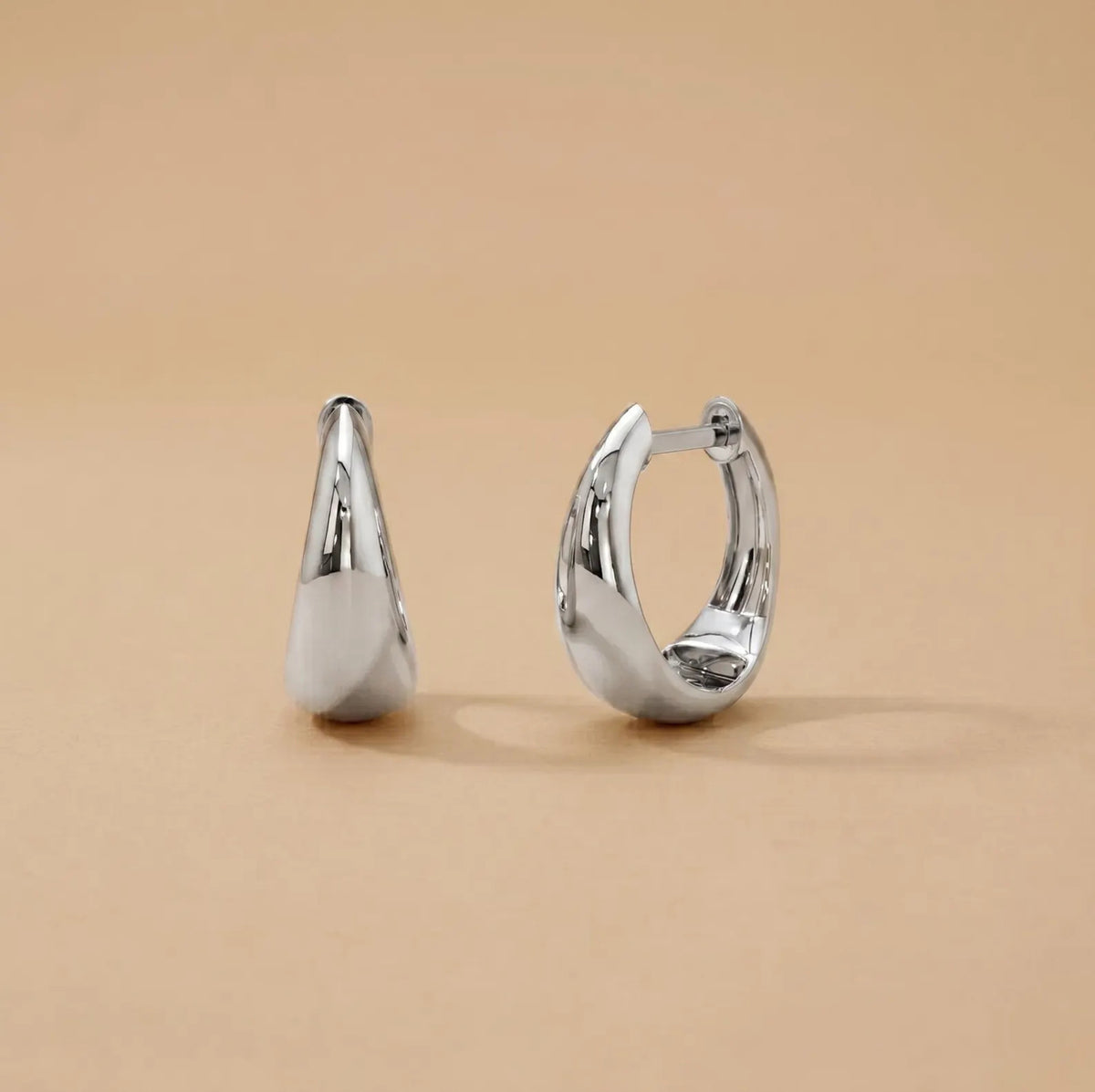 Chunky Teardrop Hoop Earrings for Women in 14K Gold Plated
