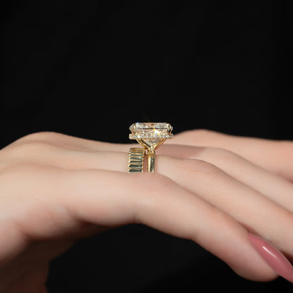 1.50 CT Elongated Cushion Cut Solitaire Moissanite Diamond Engagement Ring