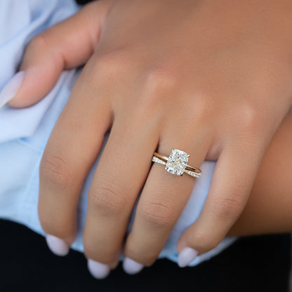 1.50 CT Elongated Cushion Cut  Moissanite Diamond Solitaire Engagement Ring