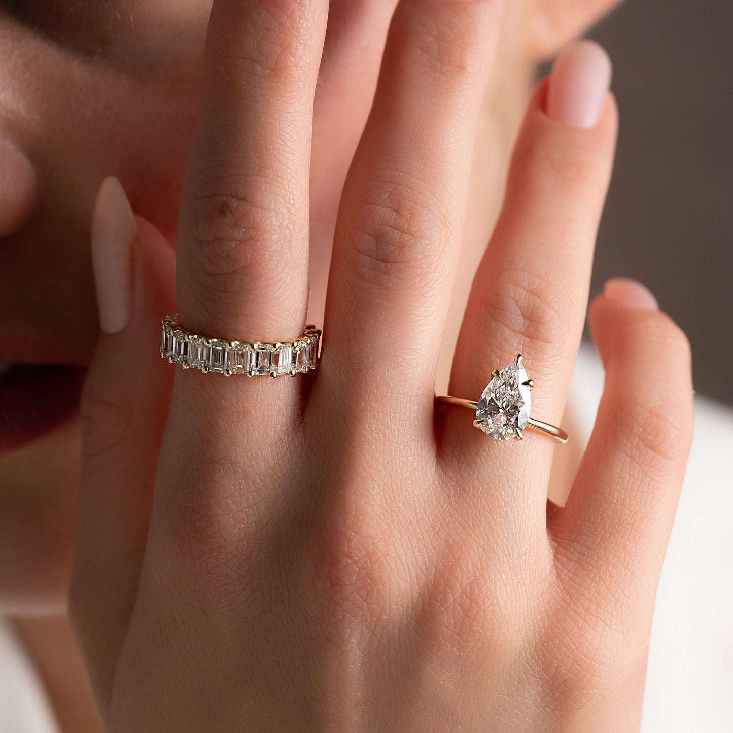 1.50 CT Pear Cut Solitaire Moissanite Diamond Engagement Ring