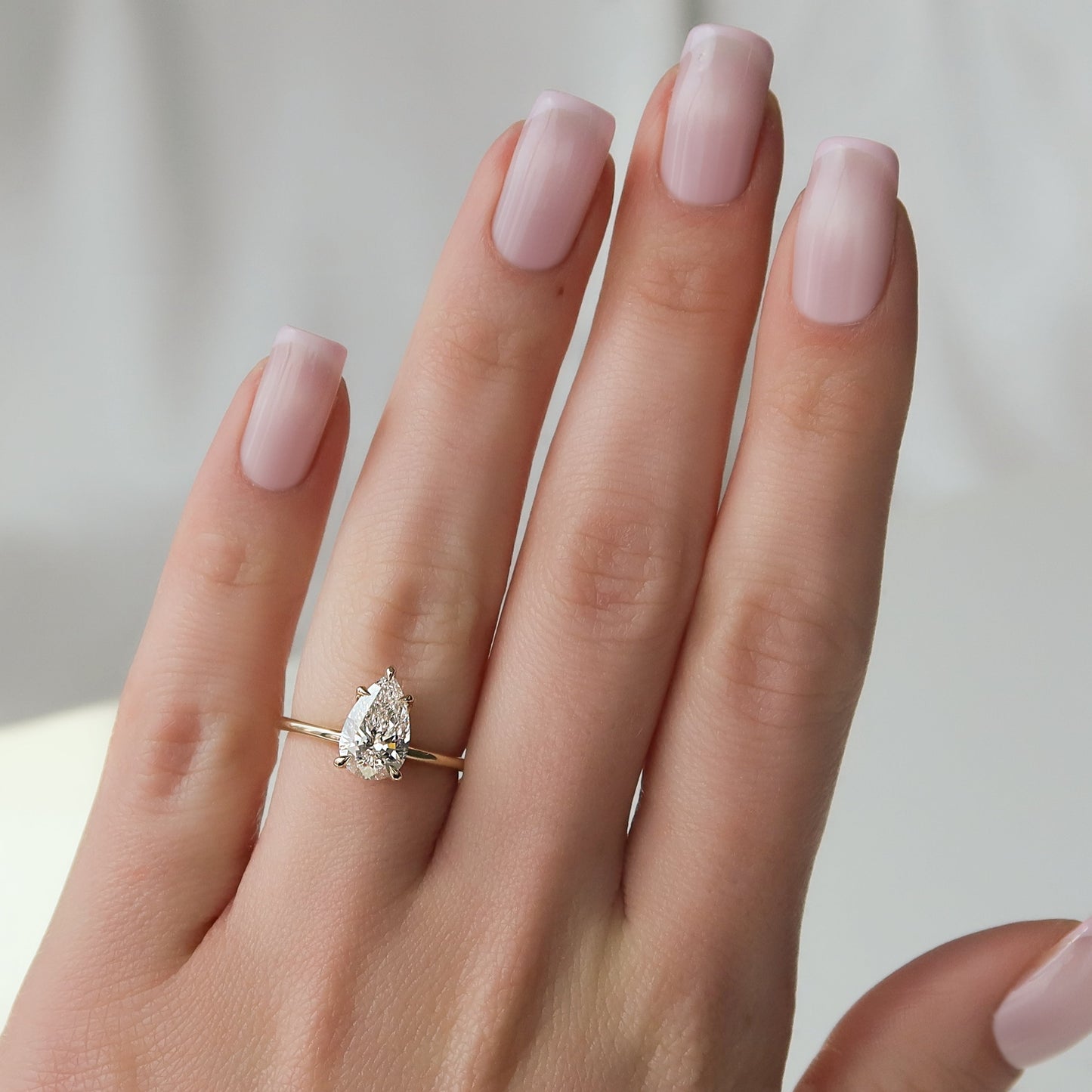 1.50 CT Pear Cut Solitaire Moissanite Diamond Engagement Ring