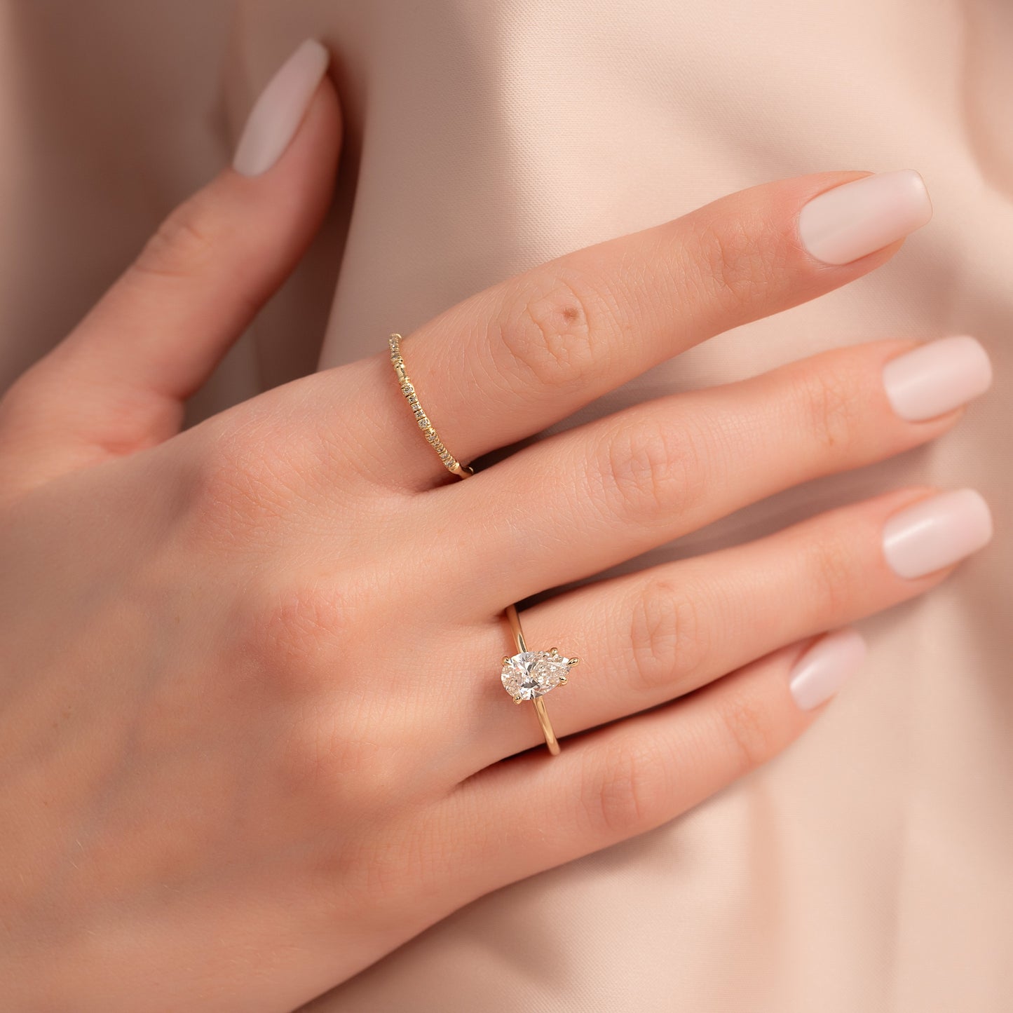 1.50 CT Pear Cut Solitaire Moissanite Diamond Engagement Ring