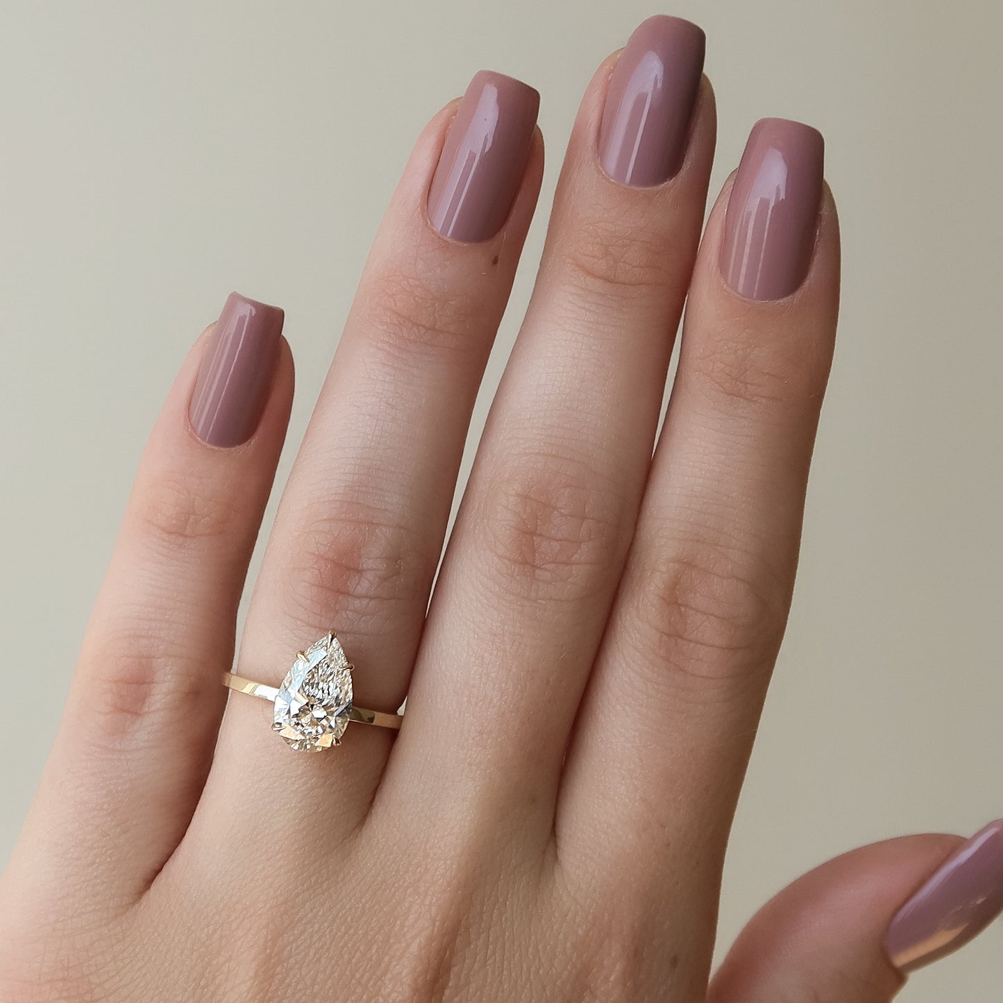 1.50 CT Pear Cut Cigar Moissanite Diamond Engagement Ring