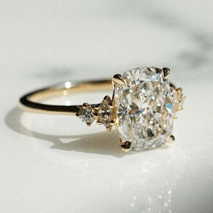 3.00 Ct Cushion Cut Moissanite Engagement Ring, Cushion Cut Ring, Elongated Cushion, Cushion Cut Ring for Her
