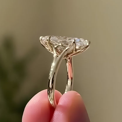 2.5ct Marquise Cut Moissanite Diamond Engagement in 10K Gold