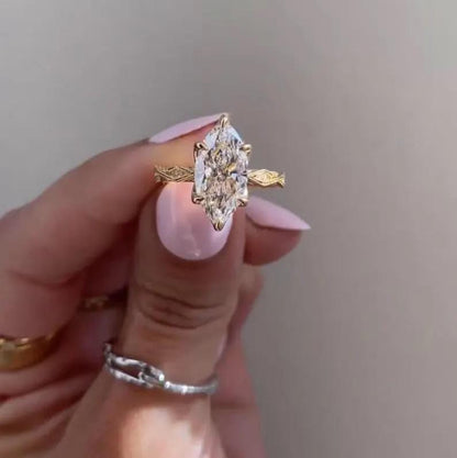 4 CT Marquise Cut Moissanite Diamond Engagement Ring