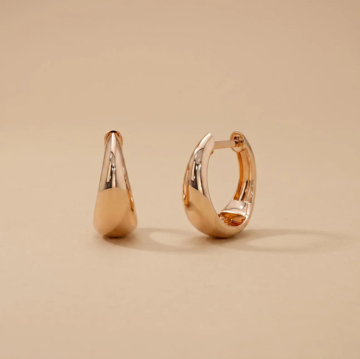 Chunky Teardrop Hoop Earrings for Women in 14K Gold Plated