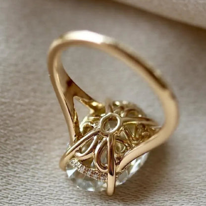 2.5 CT Oval Cut Hidden Halo Moissanite Solitaire Ring Gift