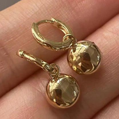 Georgian Round Moissanite Bezel Hoop Earrings in 14K Gold