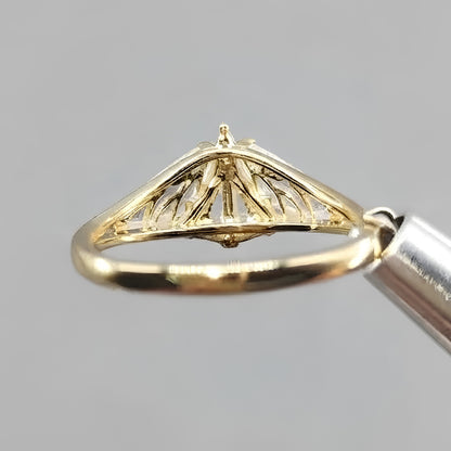 Unique Gothic Moth Moissanite Engagement Gold Ring