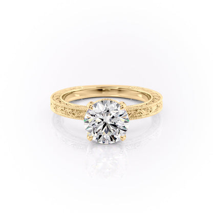1.50 CT Round Cut Vintage Moissanite Diamond Engagement Ring