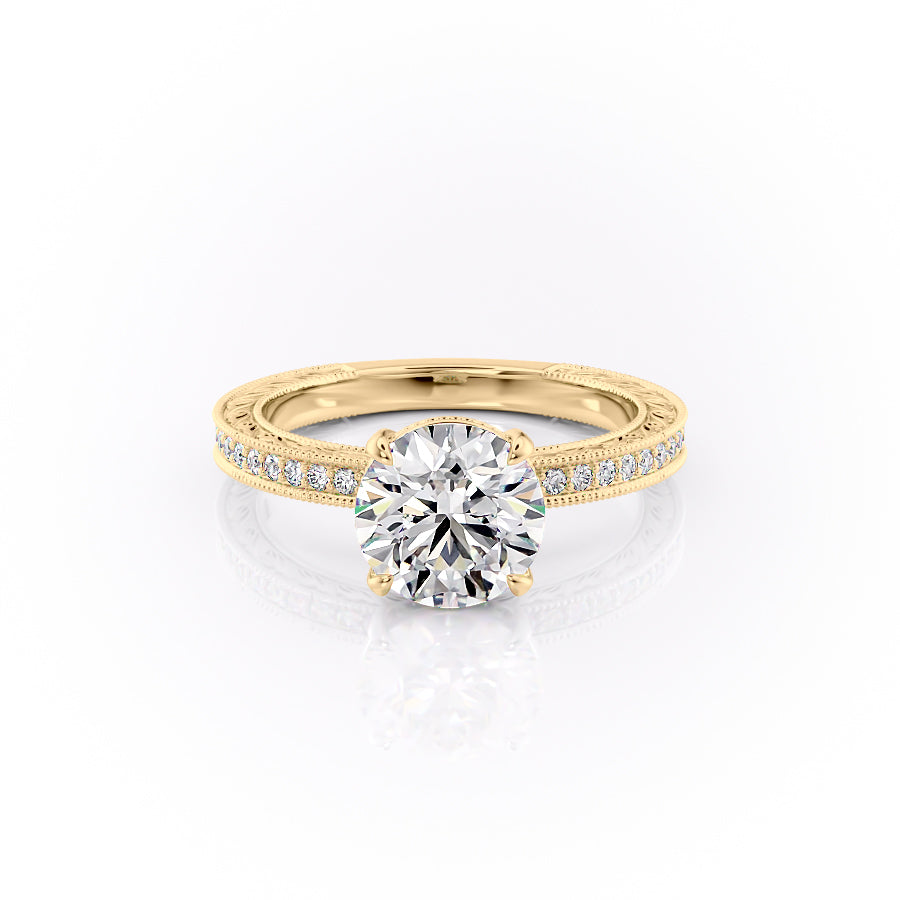 1.50 CT Round Brilliant Cut Vintage Moissanite Diamond Engagement Ring