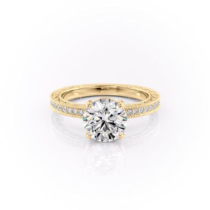 1.50 CT Round Brilliant Cut Vintage Moissanite Diamond Engagement Ring