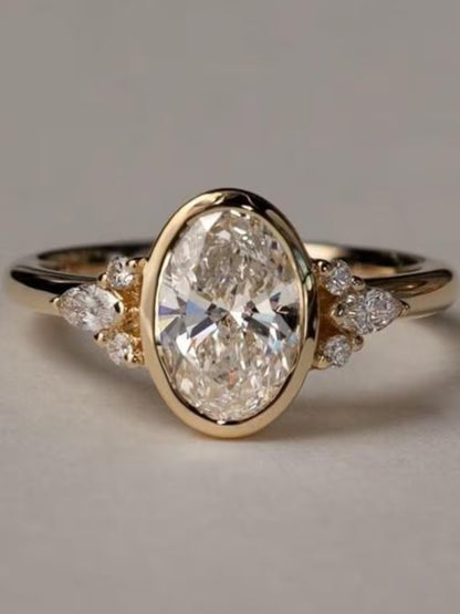 2 CT Oval Cut Moissanite Engagement Ring