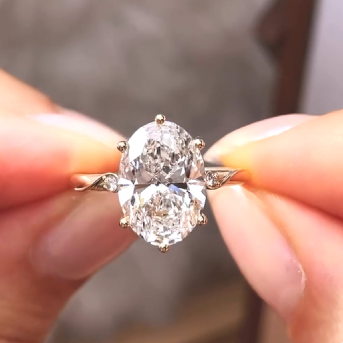 Unique Oval Cut With Round Cluster Moissanite Diamond