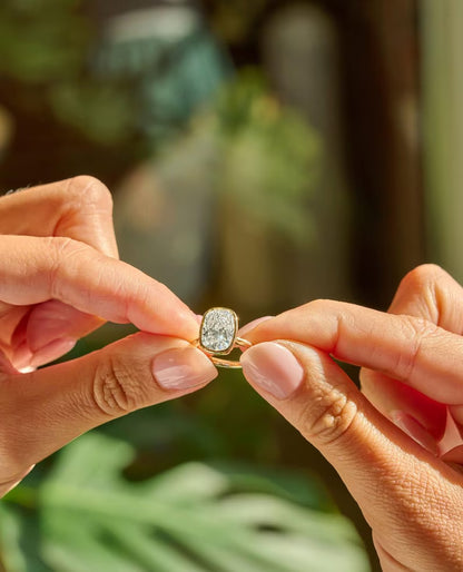 Modern Cushion Cut Bezel Engagement Ring Solitaire Band