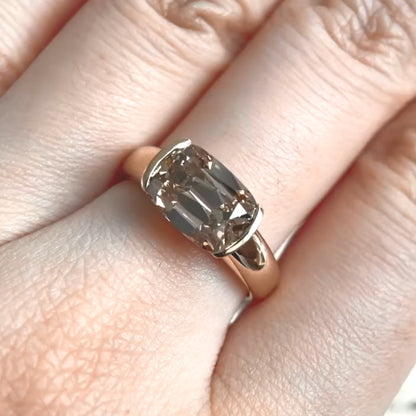 Bezel Set East West Cushion Moissanite Solitaire Engagement Ring