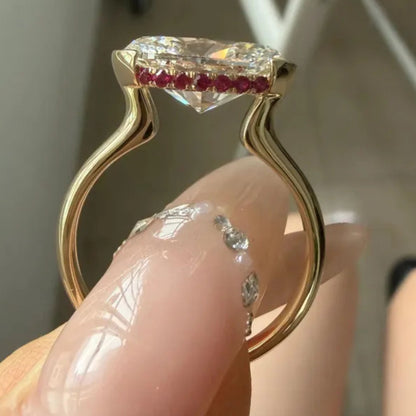 3 CT East West Oval Cut Lab Grown Diamond Engagement Ring