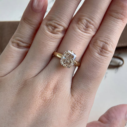 Handmade 2.5 CT Cushion Cut Moissanite Engagement Ring in Yellow Gold