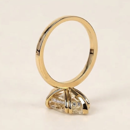 Marquise Cut Lab Grown Diamond Solitaire Engagement Ring in 14k Yellow Gold