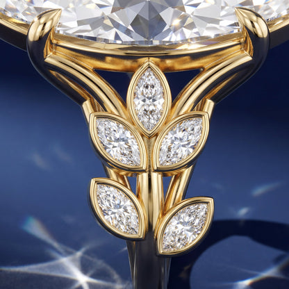4.0CT Marquise Cut Moissanite Diamond Bezel Cluster Engagement Ring