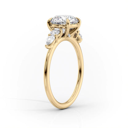1.0CT Round Diamond Moissanite Five Stone Engagement Ring
