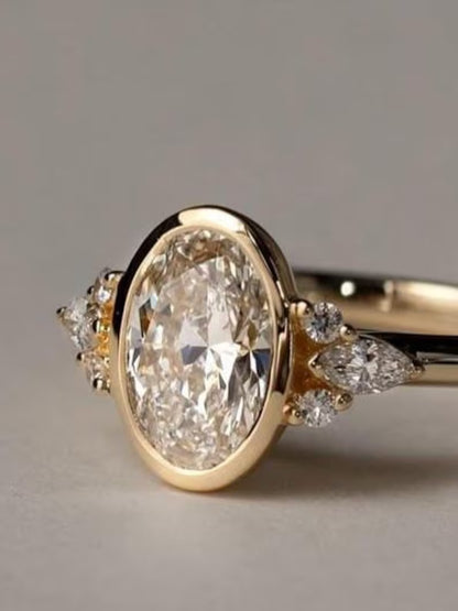 2 CT Oval Cut Moissanite Engagement Ring