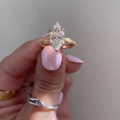 4 CT Marquise Cut Moissanite Diamond Engagement Ring