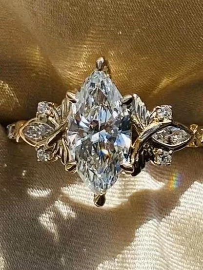 3 CT Marquise Moissanite Engagement Ring in 14K Yellow Gold | Pinsh Diamond
