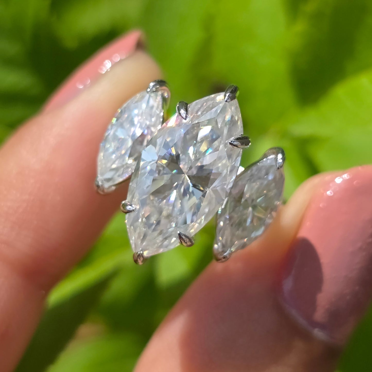Vintage 3.5CT Marquise Cut Moissanite Diamond Engagement Ring, 14K White Gold Solitaire Ring, Three Stone Wedding Ring, Promise Ring For Her