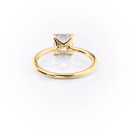 1.0CT Asscher Cut Diamond Moissanite Solitaire Engagement Ring