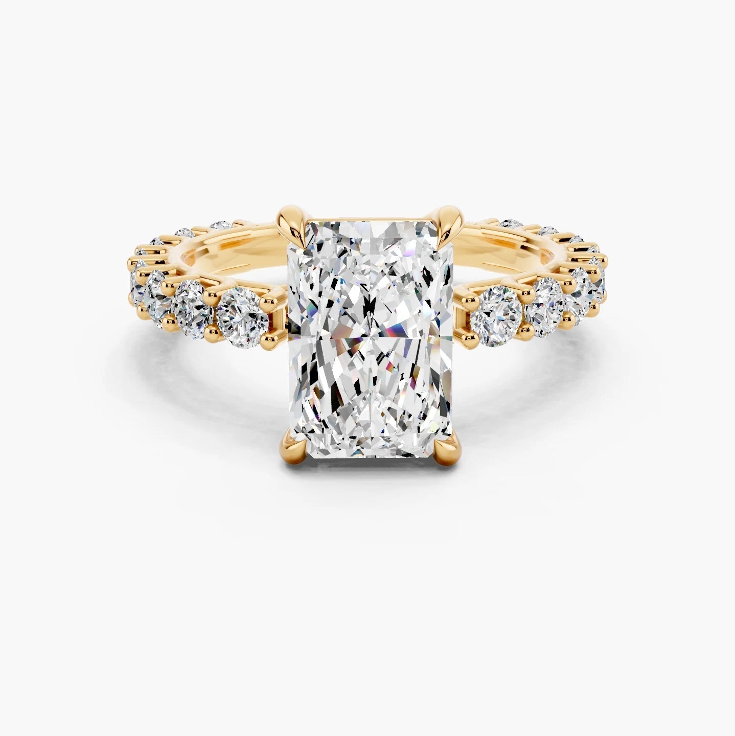 2.50CT Radiant Cut Moissanite Diamond Pave Engagement Ring