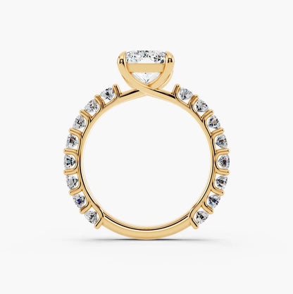 2.50CT Radiant Cut Moissanite Diamond Pave Engagement Ring